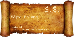 Sághi Roland névjegykártya